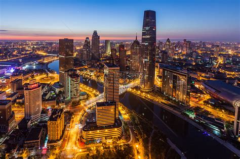 天津城市建筑风光夜景高清图片下载-正版图片500721218-摄图网