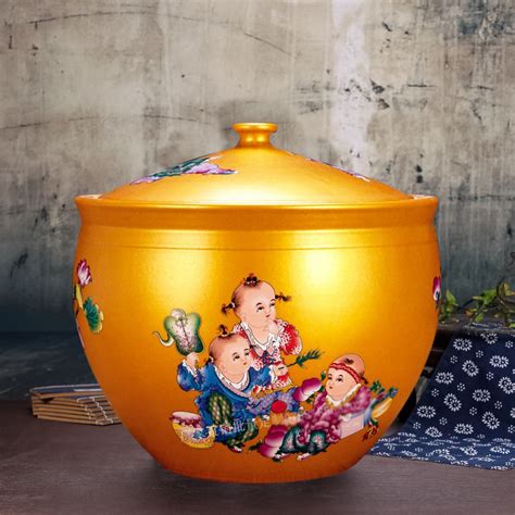 枣罐景德镇陶瓷米缸米桶储米箱5kg密封防虫防潮带盖装米桶10斤-阿里巴巴
