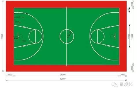 篮球场地标准尺寸图纸.