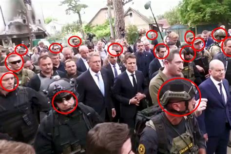 实拍：法、德、意领导人走上乌克兰街头 数十名警卫组建“人墙”_凤凰网视频_凤凰网