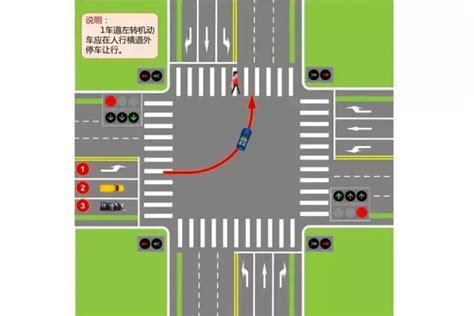 如图所示，驾驶机动车行经交叉路口遇到这种情况时，以下做法正确的是什么？ - 金手指考试