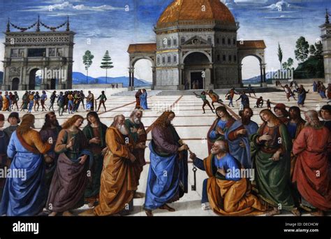 Pietro Perugino (1450-1523). Italian painter. The Delivery of the Keys ...