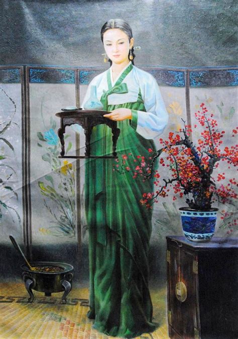 婉约清纯：朝鲜油画里的美女们（组图）--艺术收藏--人民网