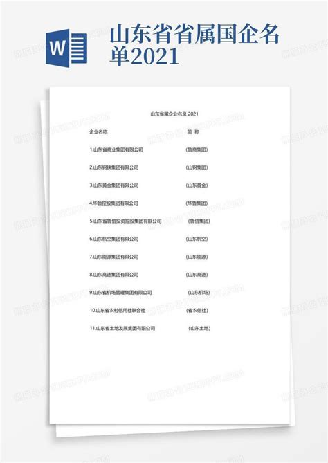 中国国有企业名单Word模板下载_编号qwonwvoo_熊猫办公