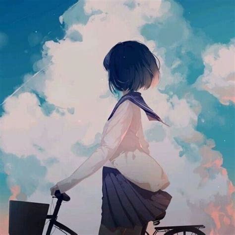 头像背影甜美女生动漫