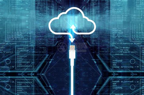 云服务器机房云计算高科技数据共享互联技术云端网络互联矢量图标素材