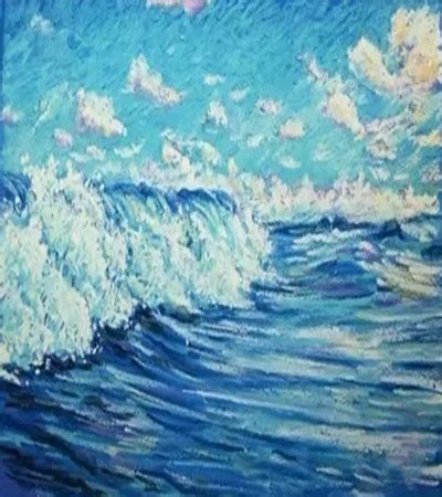 【海景油画】大海与帆船_我学我网络艺术课堂