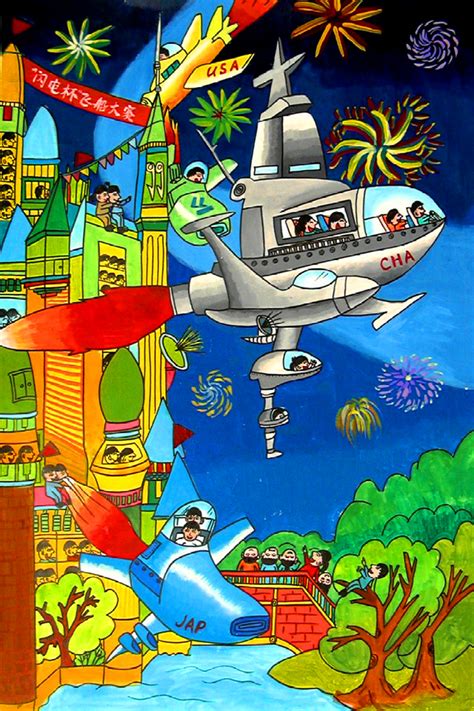 最简单又好看的科幻画_七宝中心幼儿园2010年幼儿航空科幻画作品(2)_排行榜