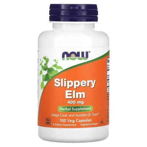 now | Slippery Elm | 400mg | 100 Veg Caps | Yan Health