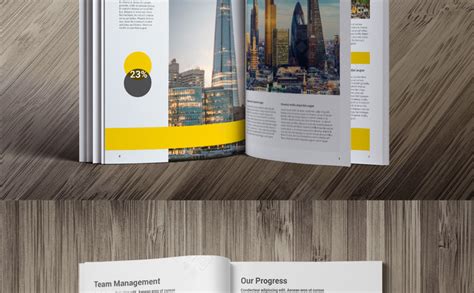 黄色时尚大气的企业画册设计图片_画册_编号12546167_红动中国