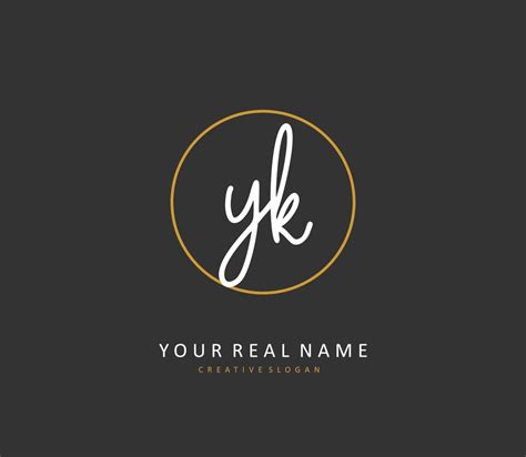 Y K YK Initial letter handwriting and signature logo. A concept ...