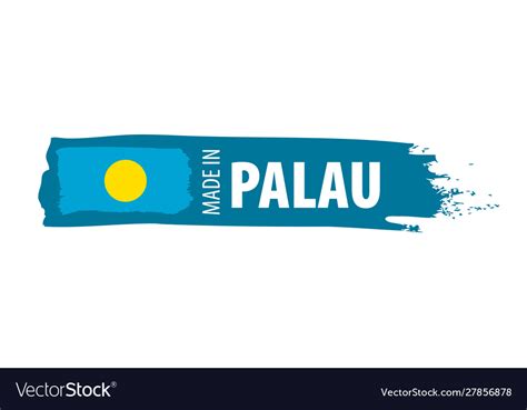 Palau flag on a white Royalty Free Vector Image