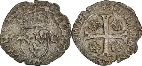 France Douzain 1593 Lyon Coin, Henri IV, Lyon, Billon, Sombart:4412 VF ...