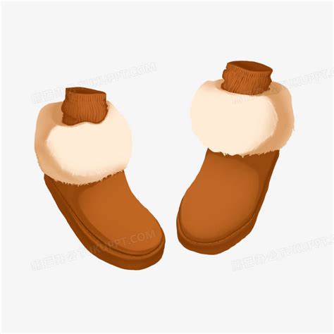 手绘雪地靴免抠元素PNG图片素材下载_元素PNG_熊猫办公