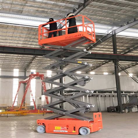 移动剪叉式升降机高空作业车 8/10米液压升降平台小型电动举升机-阿里巴巴