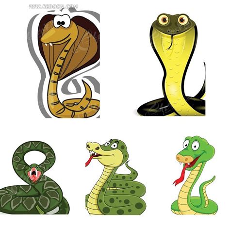 彩色卡通蛇插画素材免费下载 - 觅知网