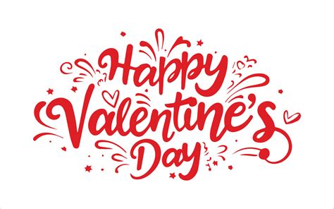 Happy Valentines Day lettering calligraphy. Vector illustration ...