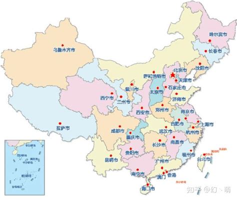 中国34个省级行政区的地图 地球科学