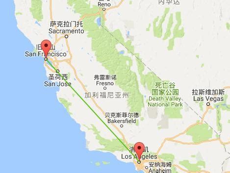 美国旧金山和洛杉矶 两个城市相隔多远_百度知道