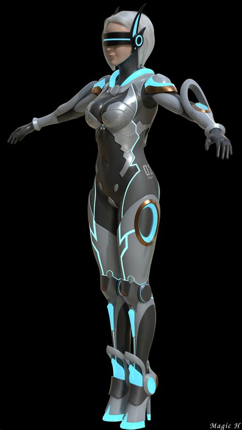 DAZ科幻美女机器人素材_女性人物模型_现代_朱峰模型库
