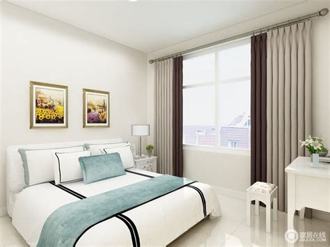 卧室线条简单，白色粉刷的墙面让空间多了份纯静，白色床品因为蓝色毛毯多了些轻快，搭配白色简欧家具，构成大气。_528369-家居在线装修效果图