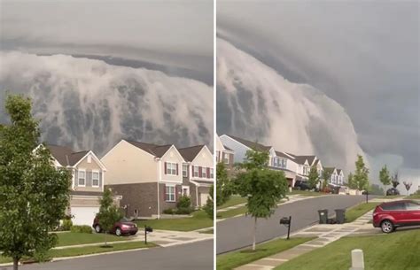 印媒：居民区现罕见“弧状云”，“扑面而来”似“海啸”