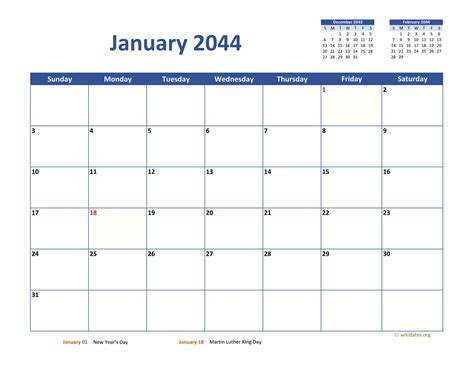 Calendario 2044 Italia - bimCal.it