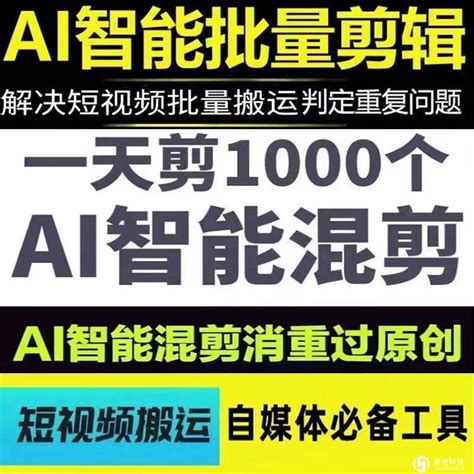 AI视频批量剪辑入门版 - 豪迪e站-24h自助发卡服务平台，极速、安全、稳定、高效的一站式软件服务商！