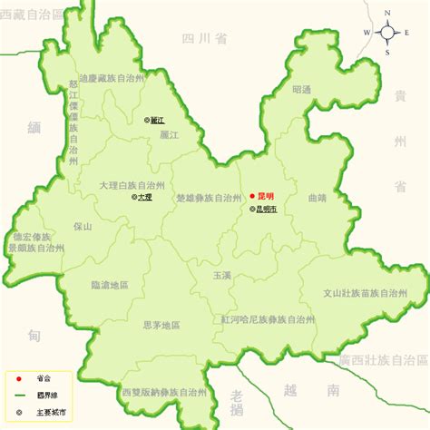 云南省行政地图 - NicePSD 优质设计素材下载站