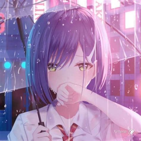 非主流女生淋雨头像