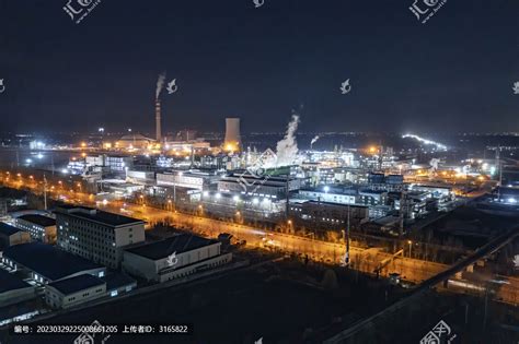夜拍滨州化工厂区,工业生产,各行各业,摄影素材,汇图网www.huitu.com
