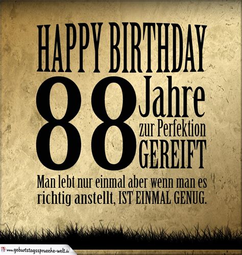 Komplimente Geburtstagskarte zum 88. Geburtstag Happy Birthday ...