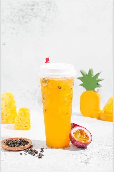 百香果西瓜菠萝清新奶茶果汁图片模板下载-编号4349500-众图网