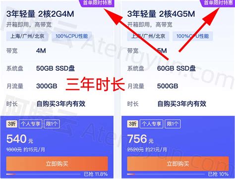 腾讯云轻量应用服务器3年优惠价格表_2024年更新 - 阿腾云