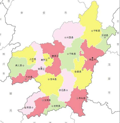 赣州十八县地图图片