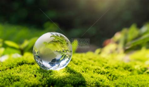 地球水晶玻璃落在有阳光的苔石上自然界中阳光照亮生态环境概念世界放弃复制高清图片下载-正版图片307687021-摄图网