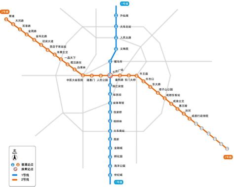 成都地铁2号线票价与站点地图介绍 - 成都市区 - 骑马人旅游攻略网