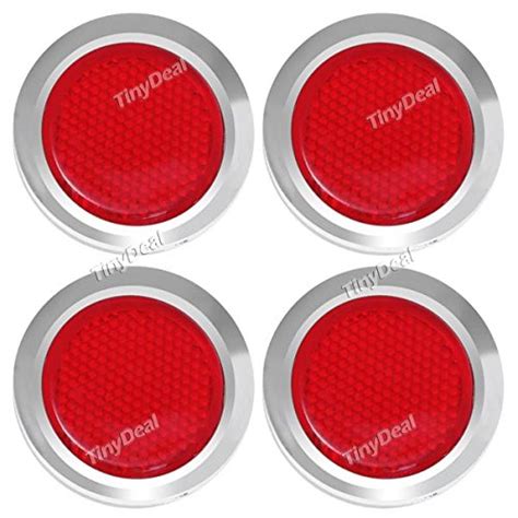 HL-3003 4Pcs Round Shaped Reflector with Adhesive Tape - Red + Silver ...