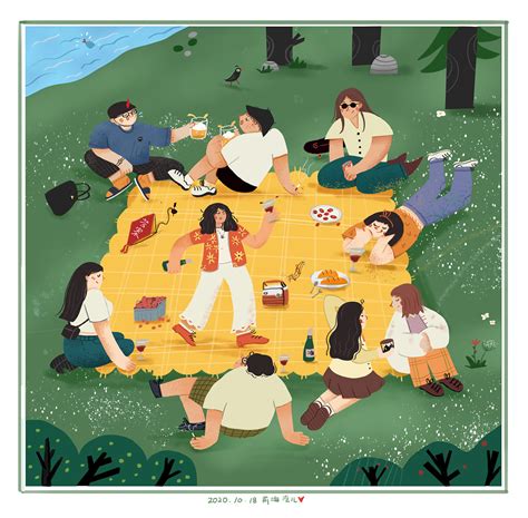 秋日野餐|插画|创作习作|树人五花 - 原创作品 - 站酷 (ZCOOL)