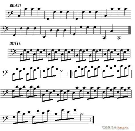 怎样看钢琴 第三节 识读低音部分常见的音乐进行（五） 歌谱简谱网