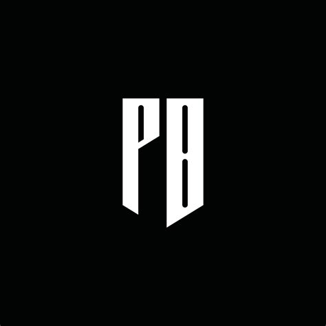 Monograma de logotipo pb com estilo de emblema isolado em fundo preto ...