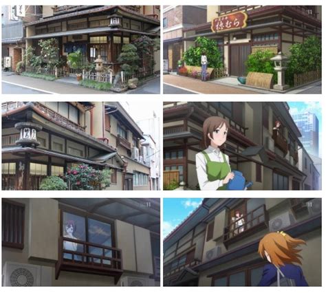 《LoveLive!》中高坂穗乃果的家”穂むら”和风糕点店和其在现实世界中的原型店铺“竹むら”对比图