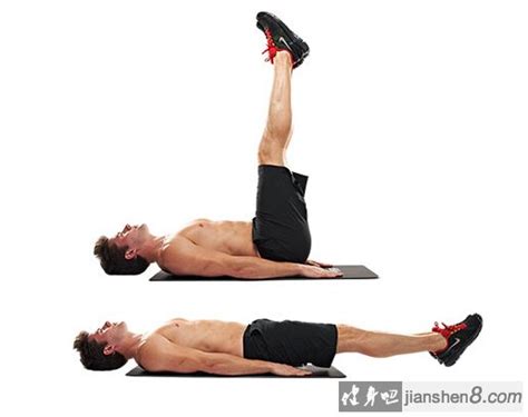 平板支撑抬腿（plank and leg lift）动作图解教程-健身吧