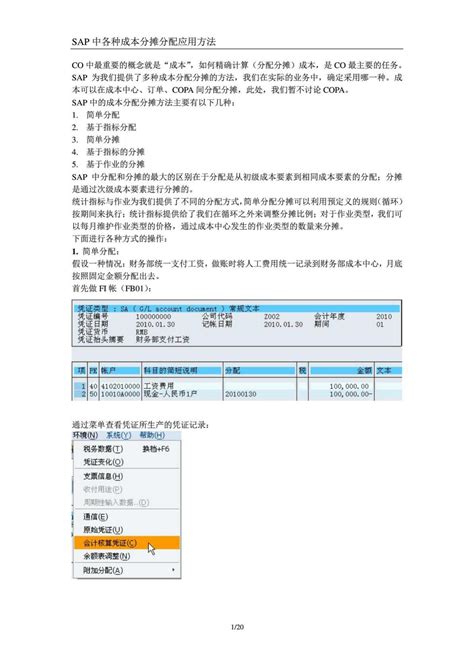 SAP成本分摊分配方法 - CSDN文库