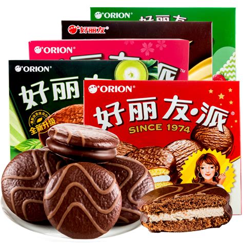 好丽友（orion）派营养早餐蛋糕点心零食巧克力派12枚 408g/盒-商品详情-菜管家