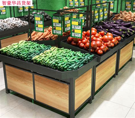超市钢木水果蔬菜货架多层水果架水果店架子多功能生鲜果蔬展示架_虎窝淘
