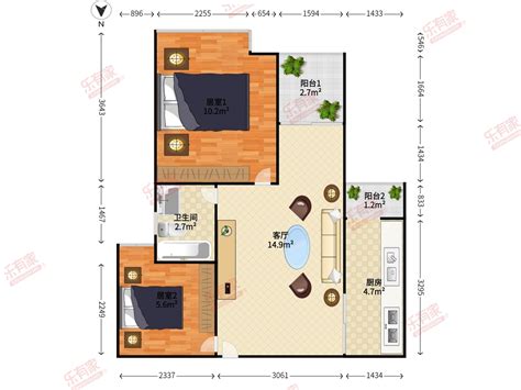 光明·名宿华府三室两厅一卫，光明·名宿华府3室2厅1卫1厨约110.00平米户型图，朝南朝向 - 宿州安居客