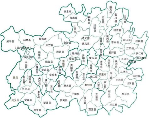 贵州省县市政区地图