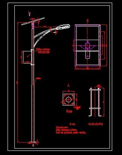 某城市道路太阳能路灯CAD全套图纸_cad图纸下载-土木在线