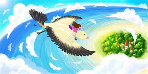 天空中翱翔的雄鹰插画图片下载-正版图片600083555-摄图网